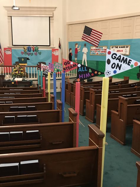 Olympic Themed Vbs Decorations, Baseball Vbs Decorations, Olympic Themed Vacation Bible School, Vbs Olympics Theme, Olympic Vbs Decorations, Vbs Sports Theme, Vbs Sports Theme Decorations, Sports Vbs Decorations, Cathletics Vbs