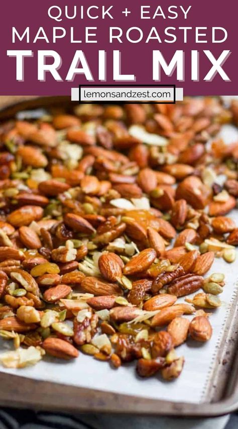 Maple Trail Mix Recipes, Easy Trail Mix Recipes, Healthy Trail Mix Recipes, Seeds Recipes, Trail Mix Recipe, Healthy Trail Mix, Fair Foods, Maple Recipes, Camping Menu