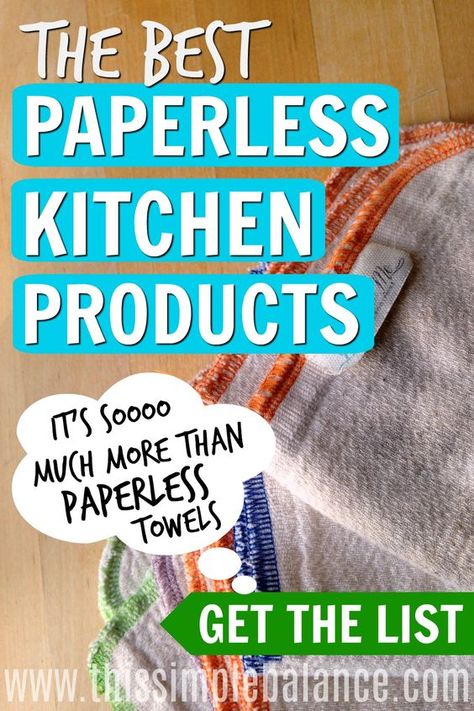 Everything You Need to Start Your Paperless Kitchen - This Simple BalanceThis Simple Balance Paperless Kitchen, Kids Saving Money, Natural Cleaning Solutions, Saving Money Frugal Living, Paperless Towels, Diy Cleaning Products Recipes, Decorating A New Home, Cozy Minimalist, Frugal Mom