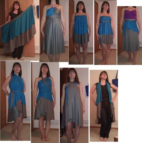 Saw this convertible wrap skirt/dress in Las Vegas, so I decided to make one. Convertible Skirt, Multiway Top Wraps, Magic Wrap Skirt, Double Layer Wrap Skirt Pattern, Reversable Wrap Around Skirt Pattern, Transforming Dress, Convertible Wrap Dress, Magic Skirt, Convertible Clothing