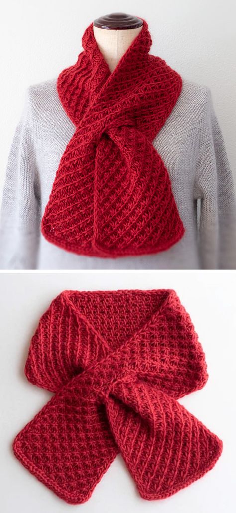 Cherry Pie Scarf - Free Knitting Pattern Knit Star, Easy Scarf Knitting Patterns, Knitting Patterns Free Beginner, Knitting Patterns Free Scarf, Easy Knitting Projects, Cowl Knitting Pattern, Free Scarf, Pattern Knitting, Beginners Knitting