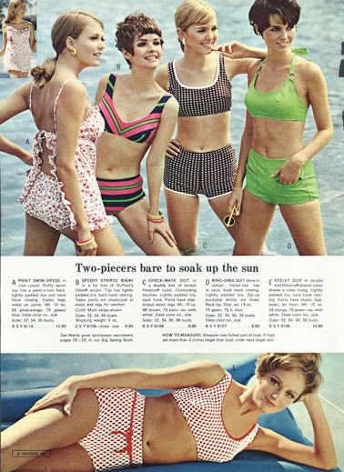 early 1960's fashion 70s Swimwear, Early 1960s Fashion, 1960's Fashion, 60s 70s Fashion, Fashion 1960s, Swimming Suits, Vintage Swim, Vintage Swimwear, Vintage Swimsuits