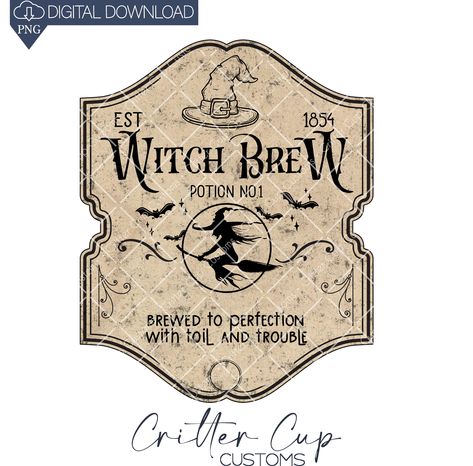 Witches Brew Label, Witches Brew Labels, Witch Brew, Label Png, Apothecary Labels, Halloween Labels, Toil And Trouble, Labels Printables Free, Sticker Png