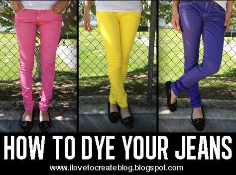 iLoveToCreate Blog: Dye your Denim Jeans DIY Video Tutorial Dyeing Jeans, Denim Jeans Diy, Sewing Jeans, Nautical Diy, Dye Jeans, Diy Jeans, Sailor Shorts, Diy Videos Tutorials, Diy Clothes And Shoes