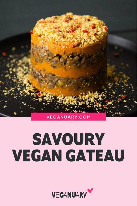 A vegan Christmas recipe you seriously need to try! Beautiful and bright with the flavours of winter, this festive recipe makes a great main or starter. Pull out all the stops for your Christmas lunch with this savoury gateau. Loaded with yummy veggies and spices, it's a great plant-based recipe for those looking for meat alternatives. It makes 4-6 portions, either 1 large gateau or 4-6 individual gateaux. Head over to our website for the full recipe. #Veganuary Vegetarian Xmas, Fusion Foods, Vegan Xmas, Chef School, Vegan Tarts, Savory Dessert, Yummy Veggies, Vegan Starters, Canapes Recipes