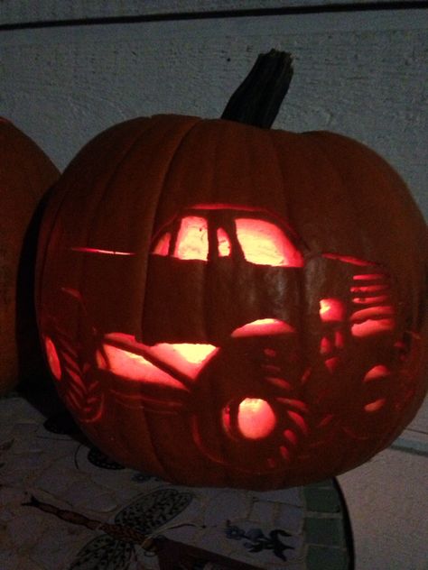 Monster Truck! Monster Truck Pumpkin, Monster Truck Pumpkin Carving, Monster Truck Theme Birthday Party, Easy Pumpkin Decorating, Monster Truck Theme, 90s Fashion Outfits Hip Hop Party, Pumkin Carving, Truck Theme, Easy Pumpkin Carving