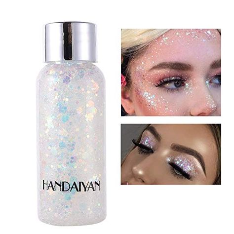 Amazon.com : GL-Turelifes Mermaid Sequins Chunky Glitter Liquid Eyeshadow Glitter Body Gel Festival Glitter Cosmetic Face Hair Nails Makeup Long Lasting Sparkling 30g (09# White) : Beauty Pink Fairy Costume, Glitter Wallpaper Iphone, Eye Glitter, Rhinestone Makeup, Festival Glitter, Shiny Eyes, Mermaid Glitter, Makeup Package, Glitter Face