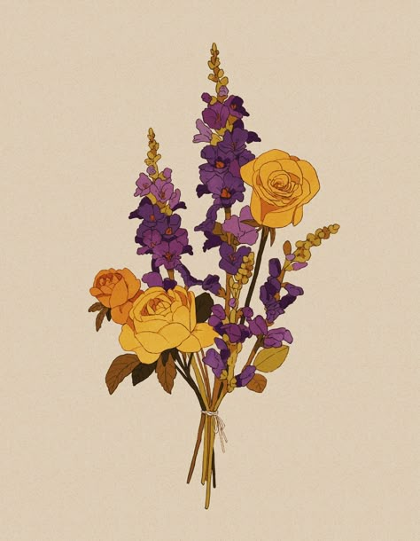 Snapdragon Bouquet, Snapdragon Flowers, Autumn Bouquet, No Rain, Flower Illustration, Art Plastique, Yellow Roses, Botanical Illustration, Drawing Inspiration