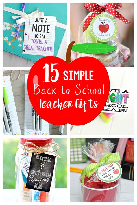 15 Cute and Simple Back to School Teacher Gifts to say hello to the new teacher on the first day of school. #backtoschool Back To School Teacher Gifts, Teacher Gift Baskets, Teacher Gift Ideas, Back To School Gifts For Teachers, Diy Back To School, Teachers Diy, Teachers Gifts, Best Teacher Gifts, School Teacher Gifts