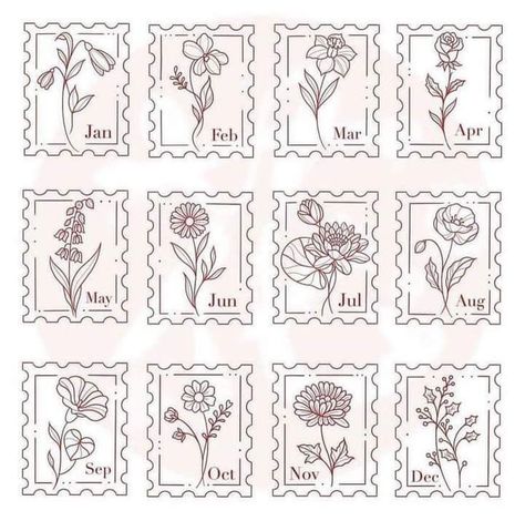 Postage Stamp Flower Tattoo, Daffodil Stamp Tattoo, Rose Stamp Tattoo, Floral Stamp Tattoo, Birth Flower Stamp Tattoo, Stamp Tattoo Flower, Fine Line Stamp Tattoo, Tattoo Timbre, Minimalistic Flower Tattoo