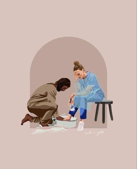 Jesus Washing Feet Art, Nursing School Motivation, Nurse Aesthetic, Jesus Drawings, Med School Motivation, Jesus Artwork, Medical School Motivation, Medical School Inspiration, Jesus Christ Art