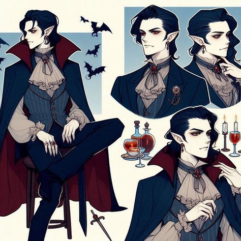 Vampire Illustration, Victorian Vampire, Draw Your Oc, Character Template, Vampires And Werewolves, Vampire Art, Illustration Character Design, Character Portraits, Dracula