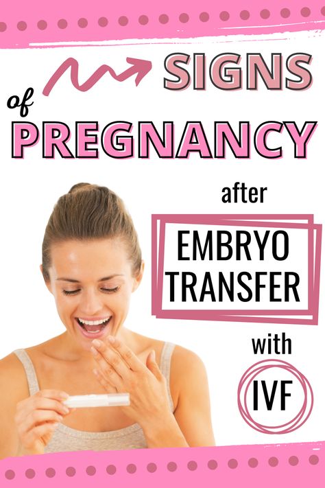 The two-weeks wait after the embryo transfer can be extremely stressful so it's normal that you want to find out if you are pregnant as soon as possible. Head to this article to find out what all the positive signs after embryo transfer are! #IVF #pregnancy #pregnancytest Ivf Embryo Transfer, Ivf Implantation, After Embryo Transfer, Implantation Symptoms, Sign Of Pregnancy, Embryo Implantation, Ivf Tips, Positive Signs, Frozen Embryo Transfer