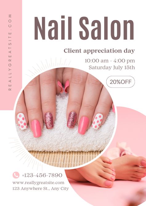 See more templates in my Canva portfolio 👉 https://partner.canva.com/olegnik ⭐️ This design meets the following characteristics: manicure pedicure nail salon studio nail salon nail studio Manicure Poster Design, Pedicure Poster Design, Nail Poster Design Ideas, Nail Salon Flyer, Canva Portfolio, Nail Parlour, Nail Courses, Beige And Pink, Soft Gel Nails