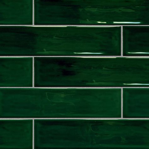 Alice, Vivid Green Textured Subway Tile 3x12 - TileEstate Emerald Tile, Textured Subway Tile, Dark Green Tile, Textured Subway, Green Subway Tile, Pretty Tiles, Modern Tiles, Cafe Wall, Green Tile