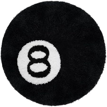 8 Ball Rug, 40 inch Big Round Rug for 8 Ball Decor, Washable 8 Ball Carpet, Stussy Cool Eight Ball Carpet for Bedroom Living Room, Black Circle Rug (Amazon) Stussy Rug, 8 Ball Carpet, 8ball Rug, Uni Decor, 8 Ball Rug, Rug Amazon, Eight Ball, Carpet For Bedroom, Living Room Black