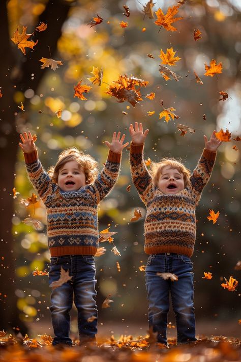 10 Epic Photoshoot Ideas for Twins That Will Double Your Fun! Fall Photoshoot Ideas For Kids, Twin Family Photoshoot, Twin Toddler Photography, Young Sibling Photography, Epic Photoshoot, Rustic Family Photos, Twin Photoshoot, Cousin Pictures, Sibling Photography Poses