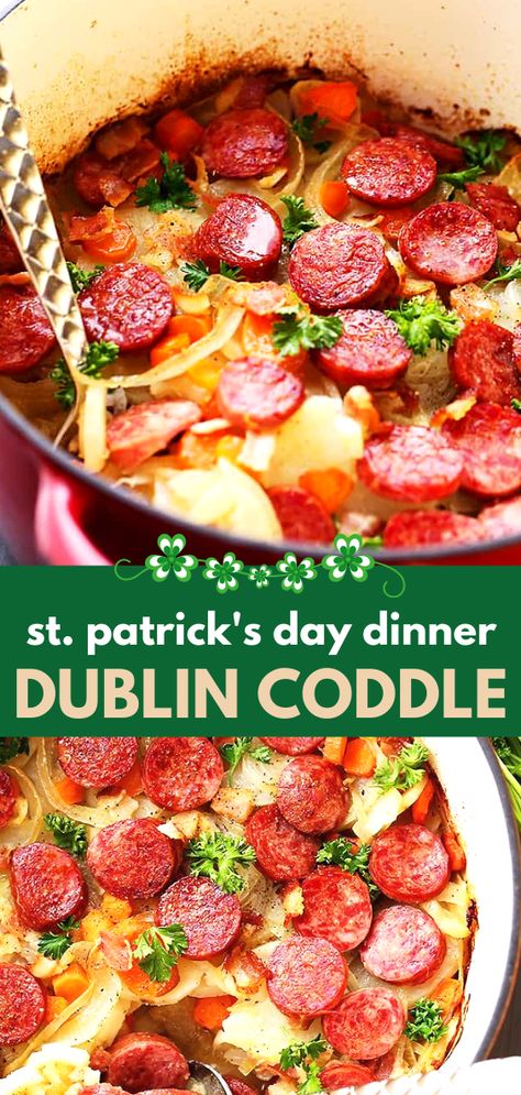 Irish Coddle Soup, Irish Dublin Coddle, Crockpot Dublin Coddle, Irish Sausage Stew, Irish Meals Easy, Irish Boiled Dinner, Irish Sausage And Cabbage, Irish Recipes Gluten Free, Irish Sausage And Potatoes