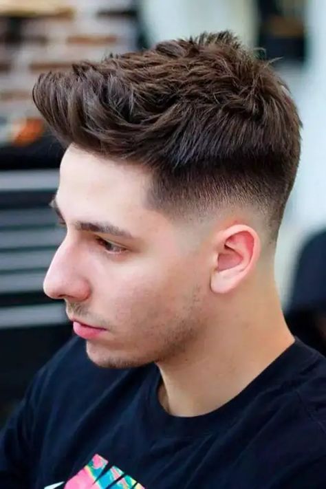 Mid Fade haircut: 18 Men’s Short Haircut Ideas for 2024 Short Textured Fringe, Mid Fade Haircut Men, Men's Short Haircut, Fade Haircut Men, Haircut Men Short, Short Haircut Ideas, Mid Fade Haircut, Textured Fringe, Mid Fade