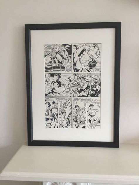 Art behind glass: Show off your framed art! - Page 73 - Original Comic Art - CGC Comic Book Collectors Chat Boards Framed Comic Book Art, Framed Comic Books, Comic Book Frame Ideas, Comic Exhibition, Comic Book Frames, Comic Frame, Framing Ideas, Book Wall Art, Book Wall