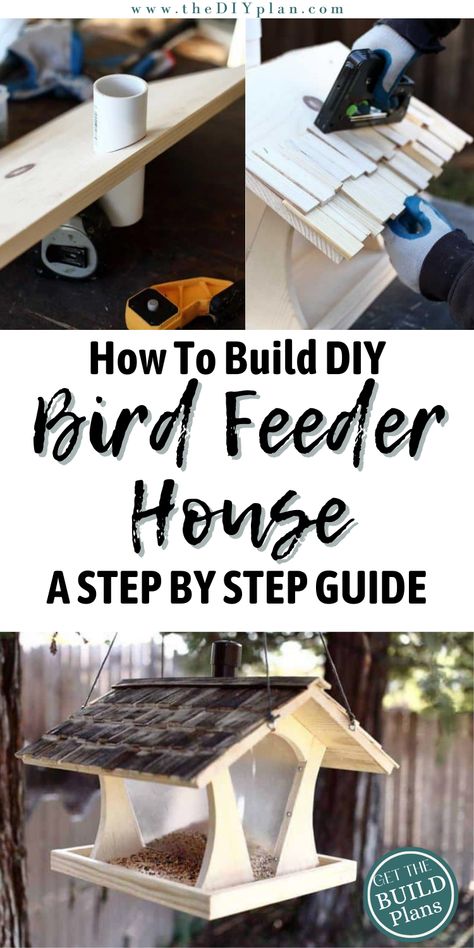 Creative Woodworking Ideas, Best Selling Wood projects, Wood Working for Beginners; Home Decor  Project; Backyard DIY Decor; House Decor Project; DIY Light Decor Project; Outdoor Garden DIY Project Wood Bird Feeder Diy, Bird Feeder House, Bird Feeder Diy, Birdhouse Plans, Backyard Plans, Bird Plant, Wood Bird Feeder, Gardening Backyard, Bird Feeding