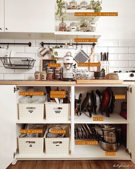 @kellyshirouchi on Instagram: “Aku pakai kabinet dapur ikea knoxhult yang isinya tanpa sekat tanpa laci, hanya 1 ambalan dan menyatu didalamnya dari kiri ke kanan.…” Ikea Knoxhult Kitchen, Knoxhult Ikea Kitchen, Small Kitchen Cabinet Organization, Small Kitchen Cabinet, Dapur Ikea, Ikea Kitchen Organization, Cabinet Organization Ideas, Kitchen Cabinet Organization Ideas, Small Kitchen Cabinets