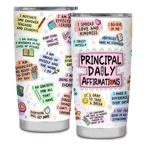 PRICES MAY VARY. Principal Gifts: Behind a Great School is an Awesome Principal.This gift for the principal is a great way to show her or him how much you appreciate her efforts to make the school safe and operating well. Appreciation Principal Gifts: This gift for great principal is a great way to start her day when they see this to do their duties for the school with more passion. Being reminded that the people in the place you work with are grateful for all the hard work and responsibilities Principal Tumbler Ideas, Principal Appreciation Month Ideas, Principal Appreciation Ideas, Principal Gift Ideas, Gifts For Principals, Gift For Principal, Principals Day, Principal Appreciation Gifts, Principal Appreciation