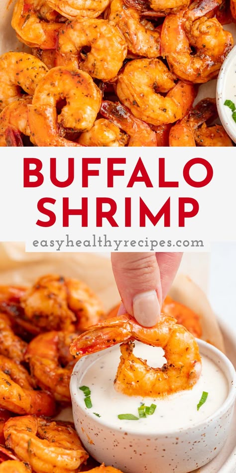 Healthy Superbowl Food, Buffalo Shrimp Recipes, Superbowl Food, Super Bowl Food Healthy, Buffalo Shrimp, Healthy Superbowl, Seafood Recipes Healthy, Shrimp Recipes For Dinner, Easy Seafood Recipes