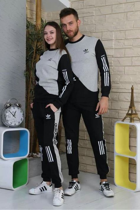 Couples Matching Outfits Swag, Men Pants Pattern, Couples Fashion, Cute Sporty Outfits, Sports Wear Fashion, Couple Matching Outfits, Track Pants Mens, Men Tracksuit, Jogger Pants Casual