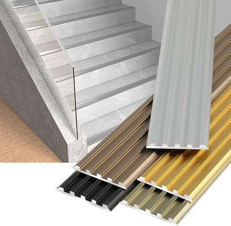 The material that is put on the front border of each step is called anti slip Stair Nosing. It offers extra traction to stop slipping and falling in addition to shielding the stairway’s edge from damage. Stairs Edge, Aluminium Door, Door Thresholds, Stair Tread, Stair Nosing, Aluminium Doors, Stair Treads, Slip And Fall, Stairs