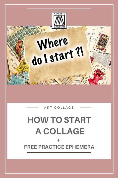 How to start a collage + free practice ephemera. YouTube Video Tutorial. Vintage Collage Art. How To Do Collage Art, Scrapbook Paper Collage Art, Collage Tutorials Step By Step, Collage Art For Beginners, Ephemeral Art Journal, How To Collage Art, Collage How To, Collage Page Ideas, Collage Paper Art Ideas