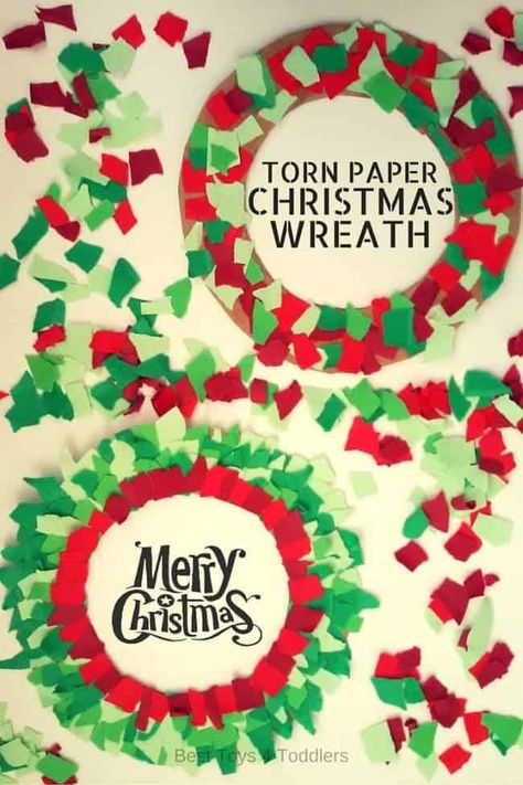 Paper Christmas Wreath, Ideas Decoracion Navidad, Table Wreath, Wreath Paper, Christmas Lesson, Christmas Crafts For Toddlers, Preschool Christmas Crafts, Christmas Crafts For Kids To Make, Christmas Kindergarten