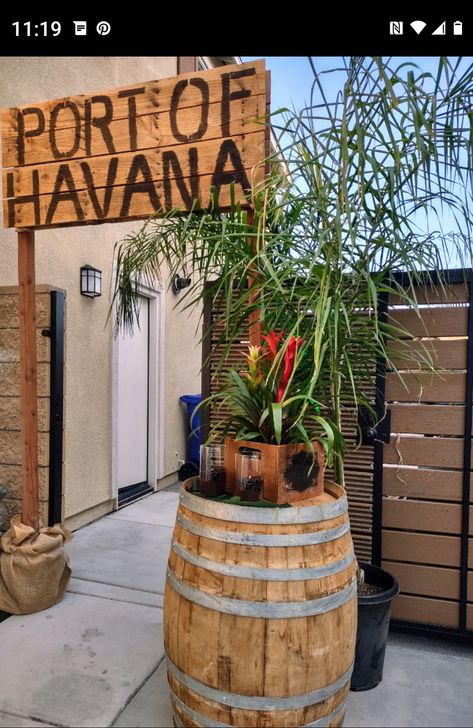 Havana nights. Port of Havana wood sign Havana Nights Welcome Sign, Havana Nights Photo Backdrop, Diy Havana Nights Decor, Havana Nights Party Decorations Ideas, Havana Cuba Party, Cuban Theme Party Havana Nights, Havana Nights Party Decorations, Havana Cake, Cuban Party Theme