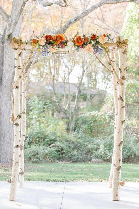 Rustic Arch Decoration Wedding, Aspen Arch Wedding, Birch Wood Wedding Arch, Birch Wedding Arch Diy, Aspen Wedding Arch, Birch Wood Arch Wedding Arbors, Birch Wood Arch, Wedding Arch Wood Rustic, Birch Wedding Arbor