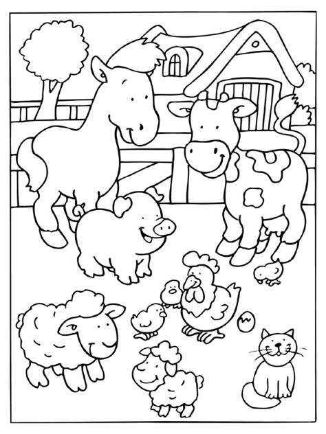 Animals Coloring Pages For Kids, Farm Animals Preschool, Farm Animals Activities, Farm Coloring Pages, Farm Animal Crafts, Animals Coloring Pages, Farm Preschool, A Coloring Page, Farm Animal Coloring Pages