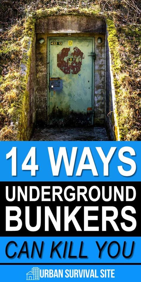 If you have a fortified underground bunker filled with food to last for years, this is probably the last thing you want to hear, but the truth is: survival bunkers can kill you! Basement Bunker, Underground Storage, How To Build A Bunker, Apocalypse Bunker, Prepper Bunker, Bunker Ideas Underground, Home Bunker Underground, Bunker Ideas, Basement Bunker Safe Room