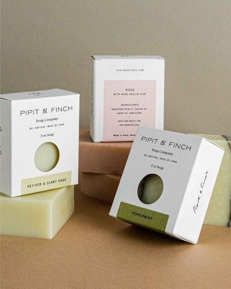 Mindsparkle Mag on Instagram: “Saturday Studio @saturday_studio designed the identity for Pipit & Finch – a brand that hand makes soap from all natural, botanical…” Bar Soap Packaging, Branding Design Ideas, Handmade Soap Packaging, Soap Photography, Soap Packaging Design, Cosmetic Packaging Design, Box Packaging Design, Soap Packaging, Soap Boxes