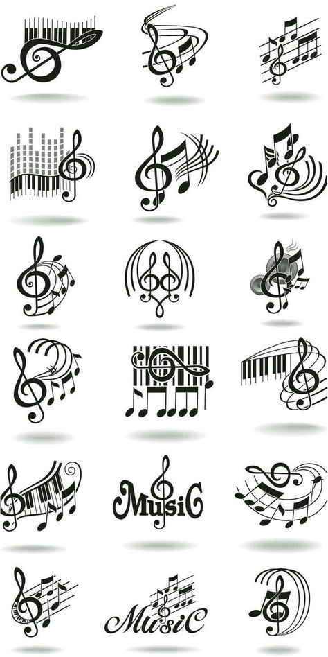 Music Notes Drawing, Musical Symbols, Music Doodle, Music Notes Tattoo, Music Notes Art, Not Musik, Music Tattoo Designs, Note Tattoo, Music Drawings