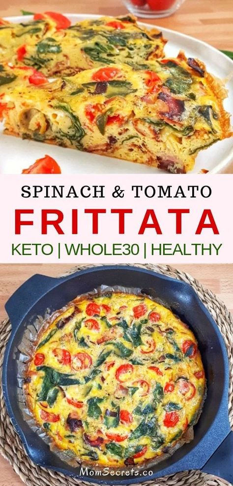 Keto Frittata Recipes Low Carb, Egg Spinach Tomato Frittata, Low Carb Egg Frittata, Tomato And Spinach Frittata, Frittata Recipes Keto, Frittata Recipes For Two, Keto Frittata Recipes Breakfast, Low Calorie Frittata Recipes, Breakfast Frittata Recipes Healthy