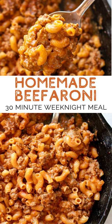 Easy beefaroni is even better when it’s homemade! This quick recipe is the perfect kid-friendly weeknight meal when you want something simple and delicious. Easy Dinner For Two Cheap, Cheap Easy Meals For Picky Eaters, Quick Easy Cheap Dinner Ideas, Easy Home Cooked Meals Simple, Easy Dinners Kids Can Make, Quick And Easy Kid Friendly Dinners, Easy At Home Dinners, Extremely Picky Eater Meals, Easy Simple Dinner Recipes Quick