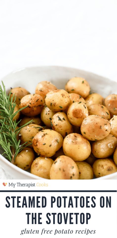 How To Cook Baby Potatoes, Steaming Potatoes, Steam Potatoes, Steamed Potatoes Recipes, Steamed Red Potatoes Recipes, Steamed Potatoes On Stove, How To Steam Potatoes, Tiny Potato Recipes, Butter Steamed New Potatoes