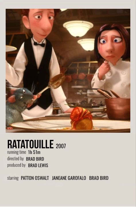 Collette Ratatouille, Ratatouille Decor, Movie Polaroids, Ratatouille Movie, Keyword Pin, Ratatouille 2007, Ratatouille Disney, Polaroid Movie Poster, Brad Bird