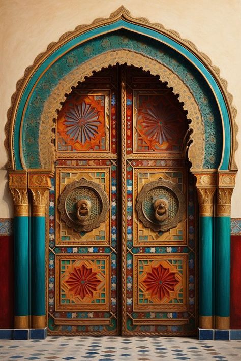 Paint Inside Door, Bigger House, Moroccan Door, Moorish Architecture, Door Poster, Style Marocain, Indian Doors, Home Decor Minimalist, Gorgeous Doors