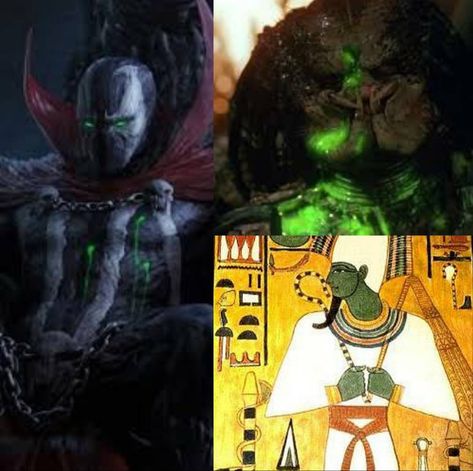 BOTH SPAWN & THE PREDATOR HAVE GREEN BLOOD! THATS BECAUSE SPAWN & THE PREDATOR REPRESENT THE GREEN MELANATED GOD OSIRIS!! THEY GAVE THE PREDATOR AFRICAN DREAD LOCKS & HAD A "BLACK" MAN PLAY THE ROLE OF SPAWN, BECAUSE BOTH OF THESE CHARACTERS REPRESENT THE MELANATED GREEN GOD OSIRIS!! THE PREDATOR REPRESENTS THE PHYSICAL ASPECT OF OSIRIS! SPAWN REPRESENTS THE SPIRITUAL ASPECT OF OSIRIS!! WHEN YOU PUT TOGETHER THE WORDS ORION & SIRIUS, YOU GET OSIRIS! Annunaki Black Gods, God Osiris, Black Gods, Dread Locks, Twin Flame Art, African American History Facts, Black God, Bodybuilding Workout Plan, The Predator