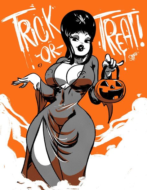 1950s Art Illustration, Goth Pinup Drawing, Vintage Halloween Pinup Art, Drag Art Drawing, Pin Up Reference Pose, Goth Pinup Art, Plus Size Pinup Art, Halloween Pin Up Art, Thick Female Character Art