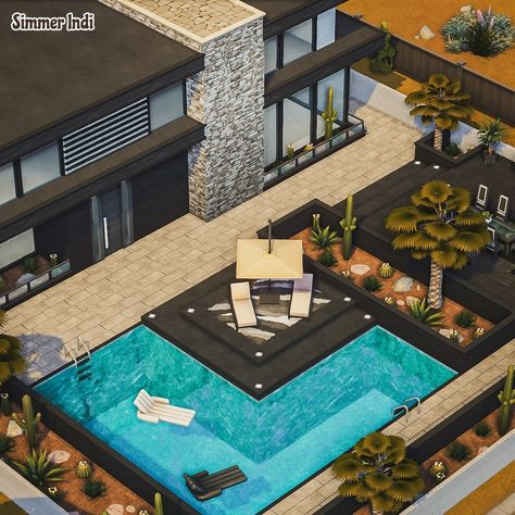 Sims 4 Patio Ideas, Sims Pool, Sims Pool Ideas, Case The Sims 4, Del Sol Valley Sims 4 House, Sims 4 Pool Ideas, Sims 4 Celebrity Mansion, Sims 4 Home Ideas, Sims 4 Interior Design