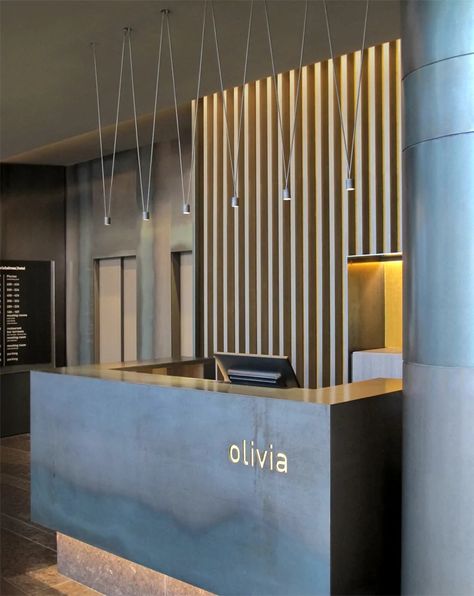 Office Reception Design, Office Lighting Design, Reception Desk Design, Lobby Reception, Hotel Lounge, Barcelona Hotels, Hotel Reception, Office Reception, Counter Design