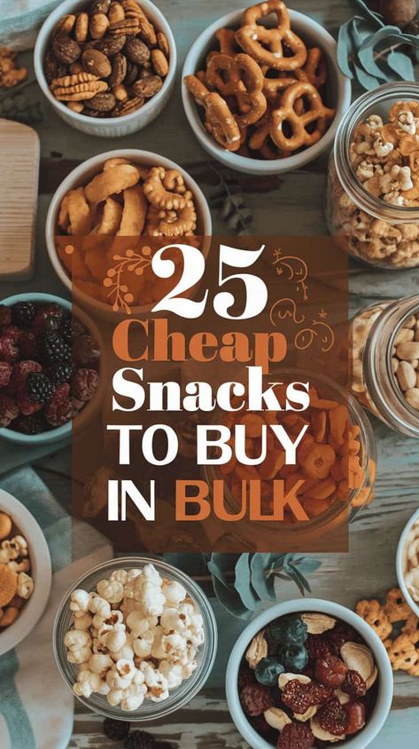 25 Cheap Snacks to Buy in Bulk 1 Cheap Healthy Snacks Budget, Bulking Snacks, Bible Study Snacks, Cheap Snacks For Kids, Snacks College, Cheap Healthy Lunch, Cheap Snacks, Snack List, Snacks To Buy