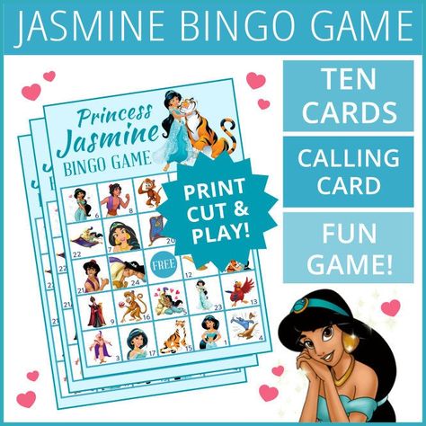 Princess Jasmine Party Games, Aladdin Birthday Party Games, Jasmine Party Games, Aladdin Party Games, Rajah Aladdin, Jasmine Jafar, Minecraft Party Printables, Princess Jasmine Aladdin, Princess Jasmine Party