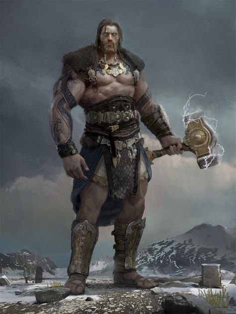 ArtStation - [Odin : Valhalla Rising] THOR Norse Concept Art, Norse Character Design, Dnd Superhero, Viking Rpg, Marvel Tribute, Valhalla Rising, Thor Characters, Thor Art, Viking Character